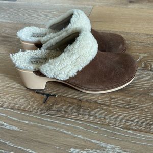 Like New Crocs w/ Shearling Mule Heel